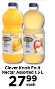 Clover Krush Fruit Nectar Assorted-1.5Ltr Each