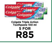 Colgate Triple Action Toothpaste-For 5 x 100ml