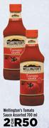 Wellington's Tomato Sauce Assorted-For 2 x 700ml