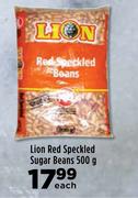 Lion Red Speckled Sugar Beans-500g Each