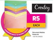 Croxley Document Wallets Pastel A4-Each