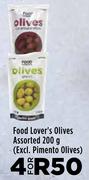 Food Lover's Olives Assorted (Excl.Pimento Olives)-For 4 x 200g
