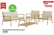 Naterial Bamboo 4 Piece Patio Furniture Set Beige 81467267