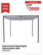Naterial Horail Steel Pergola 300cm x 300cm 180g 81457234