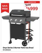 Onyx Series 3 Burner Patio Gas Braai 81496920