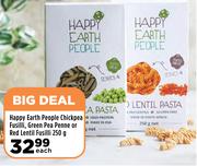 Happy Earth People Chickpea Fusilli, Green Pea Penne Or Red Lentil Fusilli-250g Each