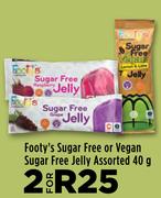 Footy's Sugar Free Or Vegan Sugar Free Jelly Assorted-For 2 x 40g
