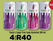 Footy's Sugar Free Soda Assorted-For 4 x 300ml