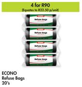 Econo Refuse Bags-For 4 x 20's