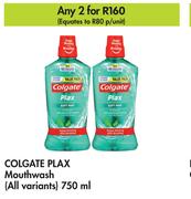 Colgate Plax Mouthwash (All Variants)-For 2 x 750ml