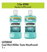 Listerine Cool Mint Milder Taste Mouthwash - For 2 x 1L