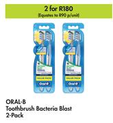 Oral-B Toothbrush Bacteria Blast 2 Pack-For 2