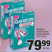 Gaviscon Double Action Liquid Sachets-12 x 10ml Per Box