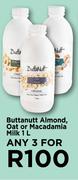 Buttanutt Almond Oat Or Macadamia Milk-For Any 3 x 1Ltr