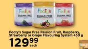 Footy's Sugar Free Passion Fruit, Raspberry Strawberry Or Grape Flavouring System-450g Each