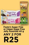 Footy's Sugar Free  Or Vegan Sugar Free Jelly Assorted-For Any 2 x 40g