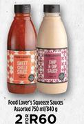 Food Lover's Squeeze Sauces Assorted-For 2 x 750ml/840g
