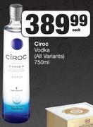 Ciroc Vodka (All Variants)-750ml Each