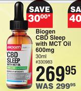 Biogen CBD Sleep With MCT Oil 600mg-30ml