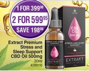 Extract Premium Stress & Sleep Support CBD Oil 500mg-For 2 x 30ml