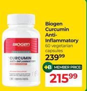 Biogen Curcumin Anti Inflammatory 60 Vegetarian Capsules