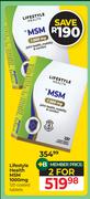 Lifestyle Health MSM 1000mg 120 Coated Tablets-For 2