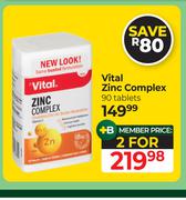 Vital Zinc Complex 90 Tablets-For 2