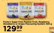Footy's Sugar Free Passion Fruit, Raspberry Strawberry Or Grape Flavouring System-450g Each