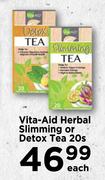 Vita-Aid Herbal Slimming Or Detox Tea-20s Each