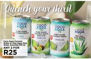 Coco Aqua Coconut Water Or Aloe Aqua Aloe Water Assorted-For Any 2 x 330ml