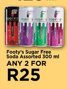 Footy's Sugar Free Soda Assorted-For Any 2 x 300ml