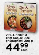 Vita-Aid Slim & Trim Konjac Rice Or Spaghetti-200g Each