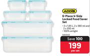Addis 6-Piece 4-Slide Locker Food Saver Set-Per Set