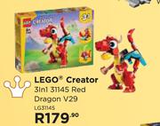 Lego Creator 3 In 1 Red Dragon V29 LG31145