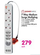 Power Worx 7 Way Medium Surge Multiplug