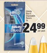 Gillette Blue II Disposable Razors-5's Per Pack