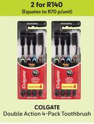 Colgate Double Action 4-Pack Toothbrush-For 2