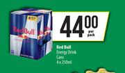 Red Bull Energy Drink Cans-4 x 250ml Per Pack