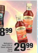 Wellington's Sweet Chilli Or Sweet Jalapeno Sauce-700ml Each