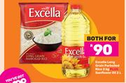 Excella Long Grain Parboiled Rice 2Kg Plus Sunflower Oil 2L-Both For