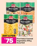 First Value Canned Vegetables Assorted-For Any 6 x 410g