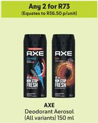 AXE Deodorant Aerosol (All Variants)-For Any 2 x 150ml