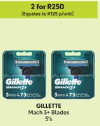 Gillette Mach 3+ Blades 5's-For 2