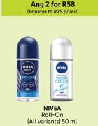 Nivea Roll-On (All Variants)-For Any 2 x 50ml