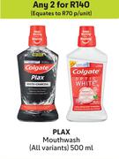 Plax Mouthwash (All Variants)-For Any 2 x 500ml