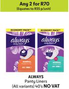 Always Panty Liners (All Variants)-For Any 2 x 40's
