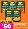 Koo Mixed Vegetables, Garden Peas, Whole Kernel Or Cream Style Sweetcorn-For Any 3 x 410g/415g