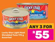 Lucky Star Light Meat Shreaded Tuna Assorted-For Any 3 x 170g