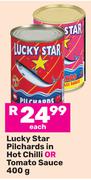 Lucky Star Pilchards In Hot Chilli Or Tomato Sauce-400g Each