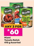 Miami Tomato Relish Assorted-For Any 3 x 410g